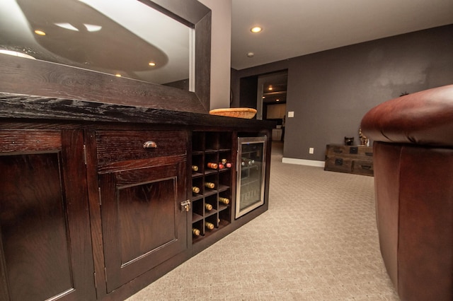 wine cellar with carpet and indoor bar