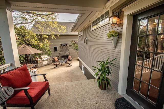 view of patio / terrace with outdoor lounge area and grilling area