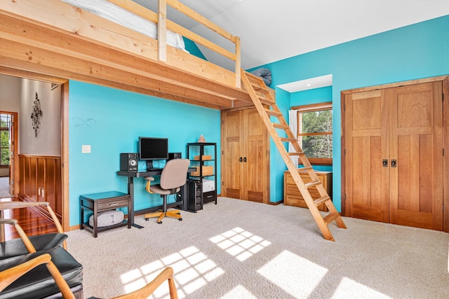 bedroom featuring carpet