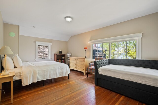 2799 27th St Unit 14, Gardeners, Birchwood, WI 54817 - bedroom featuring hardwood / wood-style flooring and lofted ceiling