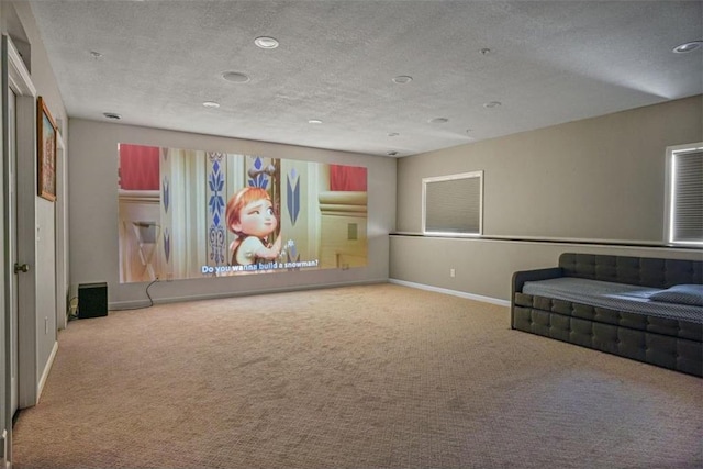 interior space featuring a textured ceiling
