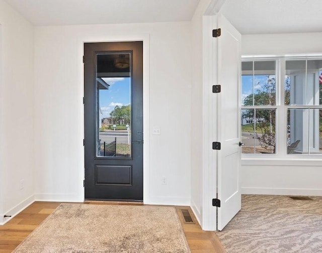 entryway featuring light hardwood / wood-style floors