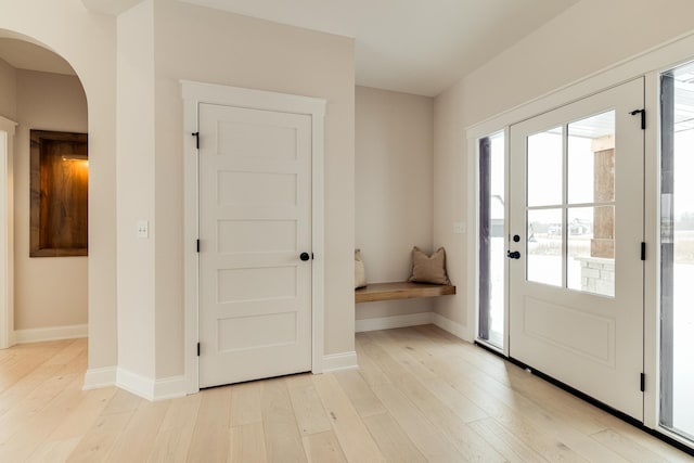 foyer featuring light hardwood / wood-style flooring