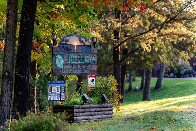 view of home's community with a lawn