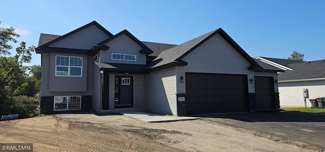 view of front of house with a garage