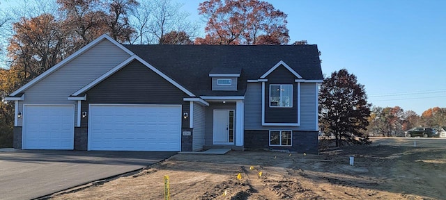 view of front of house with a garage