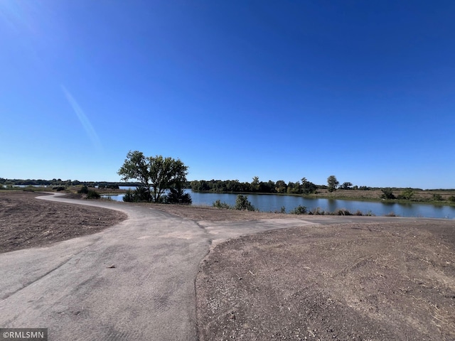 view of street featuring a water view