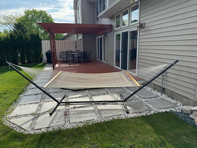 view of patio / terrace with a wooden deck