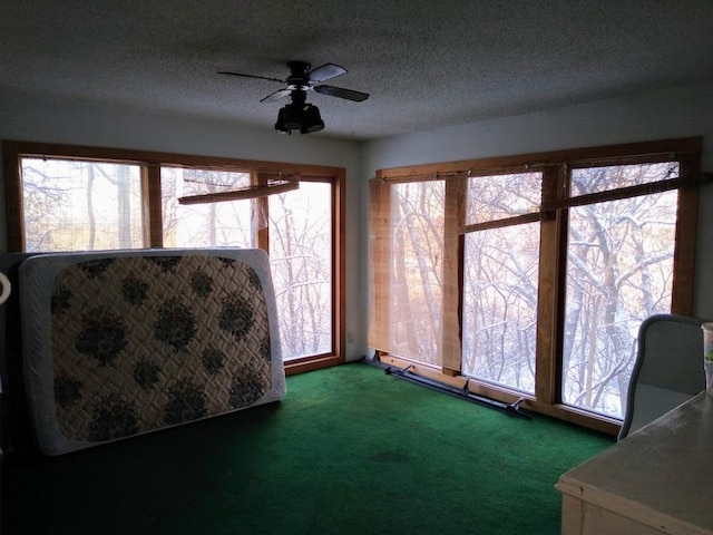 sunroom / solarium featuring ceiling fan