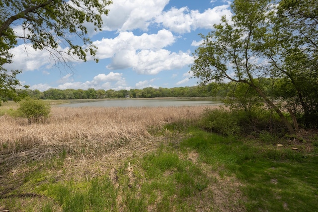 view of landscape with a water view