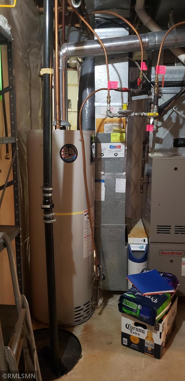 utilities featuring gas water heater