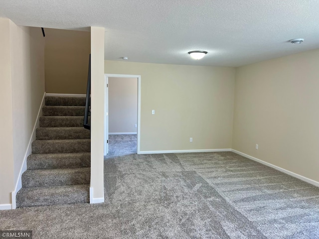 interior space featuring a textured ceiling