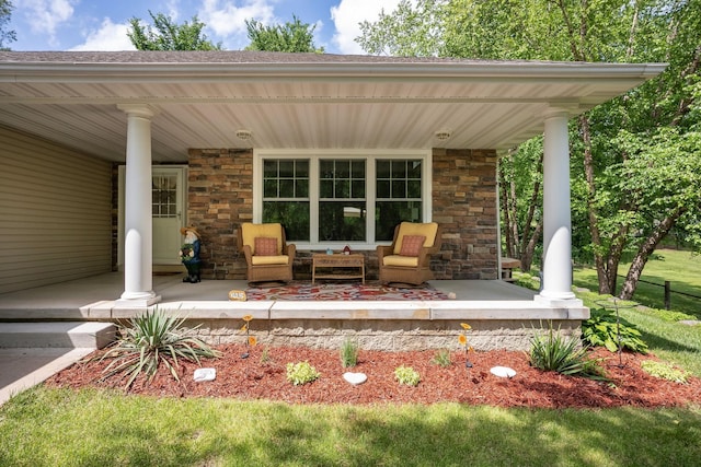 view of patio featuring covered porch