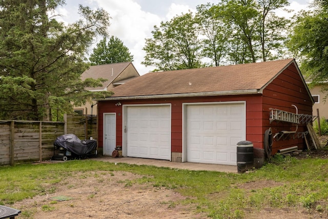 view of garage