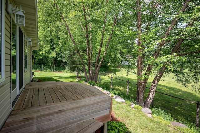 view of yard featuring a deck