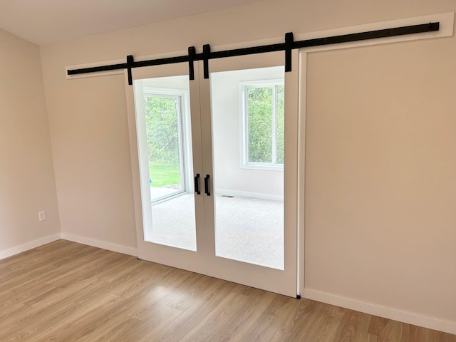 interior space with light hardwood / wood-style floors