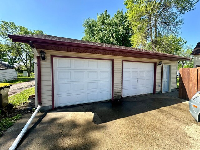 view of garage