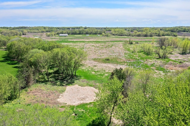 drone / aerial view with a rural view