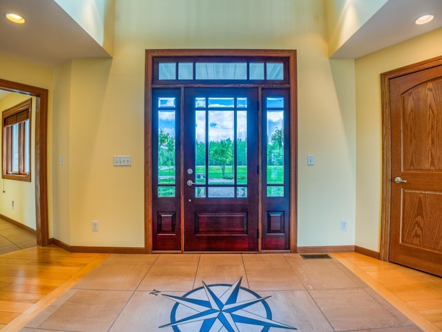 view of tiled entrance foyer