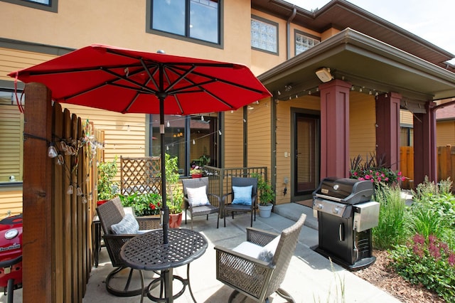 view of patio / terrace featuring area for grilling