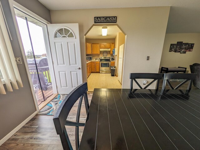 entryway featuring hardwood / wood-style flooring