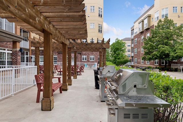 view of property's community with a pergola