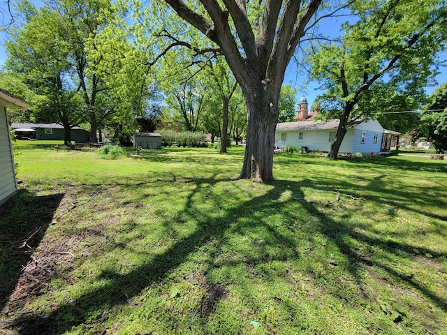 view of yard with an outdoor structure