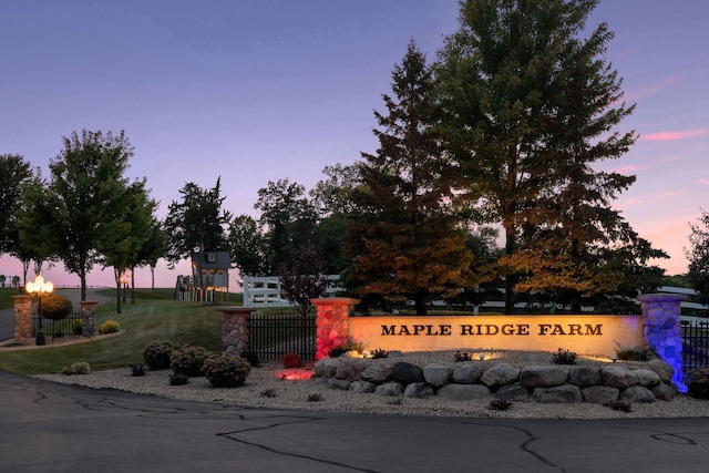 view of community sign