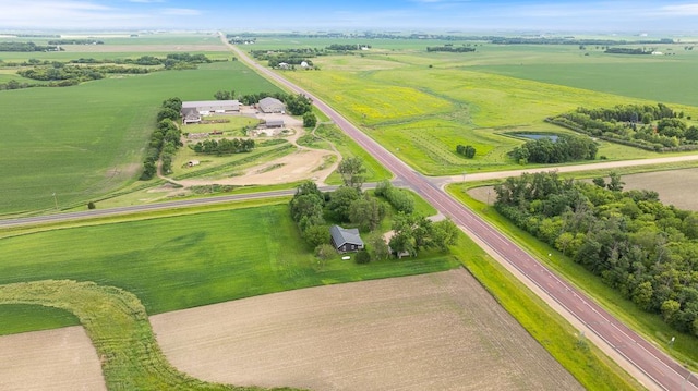 aerial view with a rural view