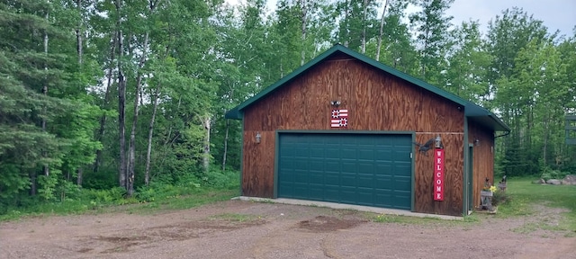 view of garage