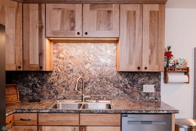 kitchen with sink, backsplash, and dishwasher