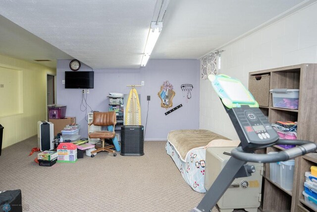 rec room featuring carpet floors
