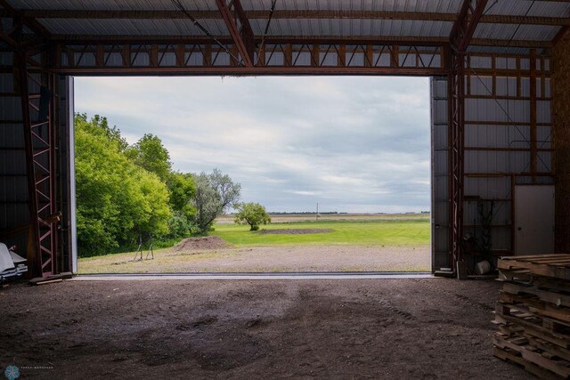 interior space featuring a rural view