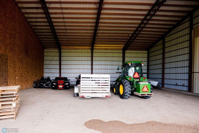 garage featuring metal wall