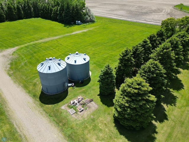 aerial view with a rural view