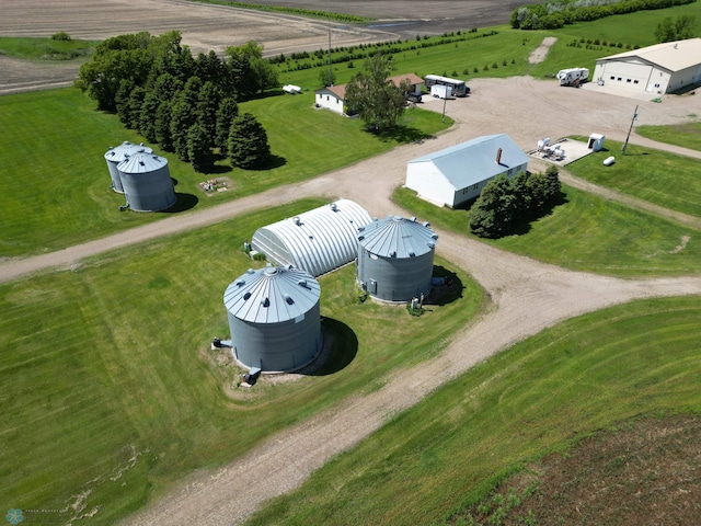 aerial view with a rural view