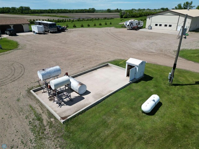 aerial view with a rural view