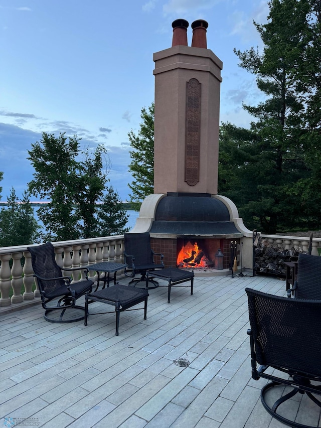 deck with a patio