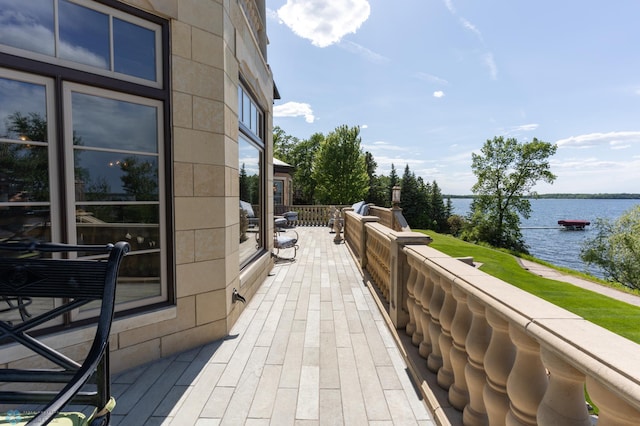 balcony with a water view