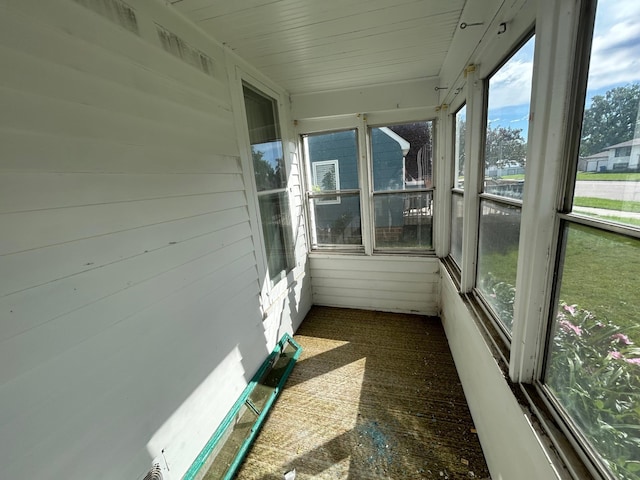 view of unfurnished sunroom