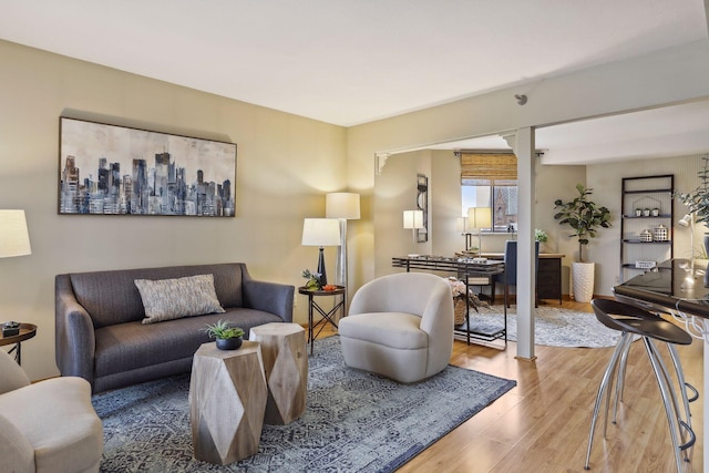 living room featuring wood-type flooring