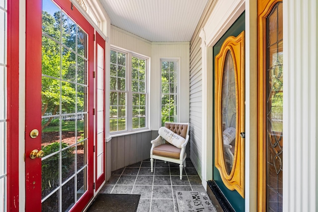 view of unfurnished sunroom