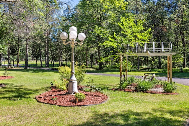 view of home's community featuring a lawn