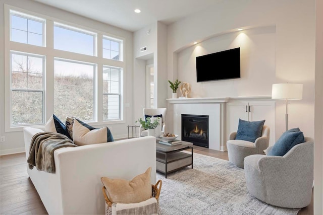 living room featuring light hardwood / wood-style floors