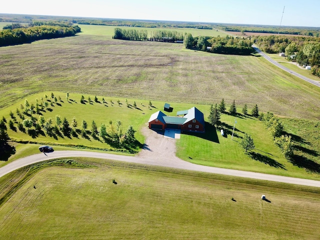 drone / aerial view with a rural view