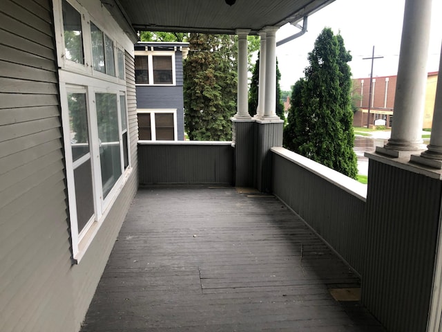 deck with a porch