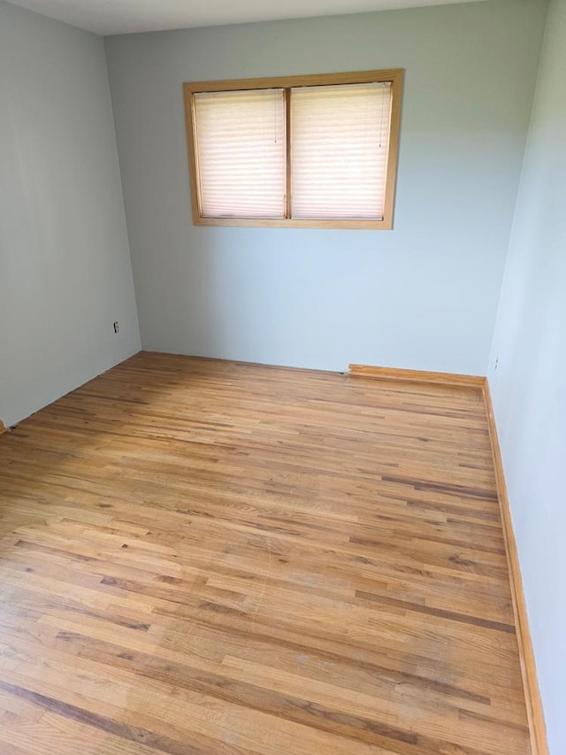 spare room featuring light wood-type flooring