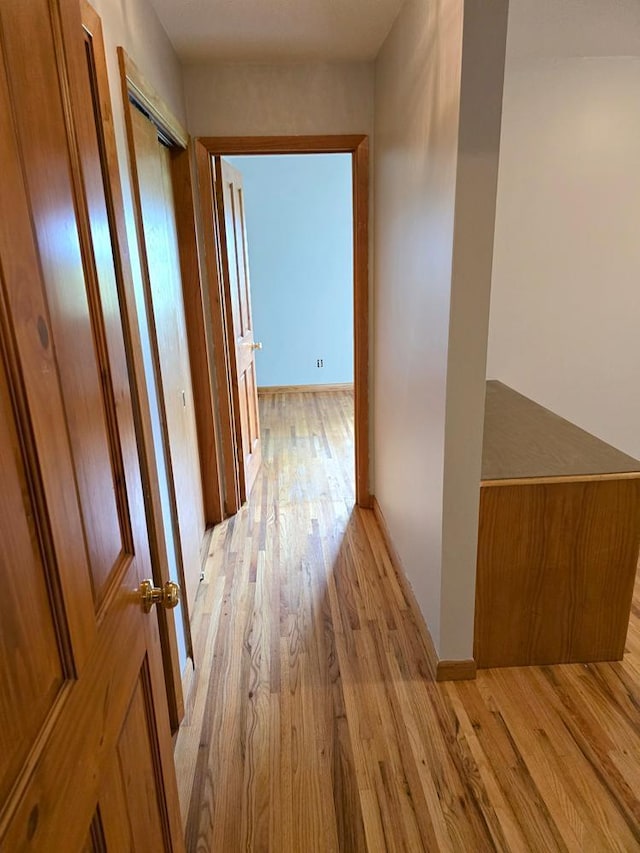 hall featuring light hardwood / wood-style flooring