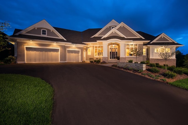 view of front of house with a garage