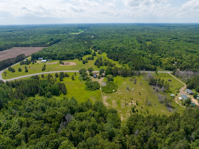 bird's eye view with a rural view